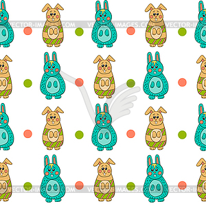 Seamless pattern with Easter bunny-10 - vector image