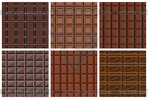 Set of seamless pattern with chocolate texture - vector clipart