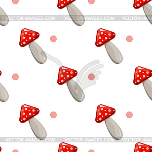 Seamless pattern with fly agaric - vector image