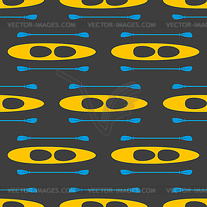 Seamless pattern with kayak- - vector clipart