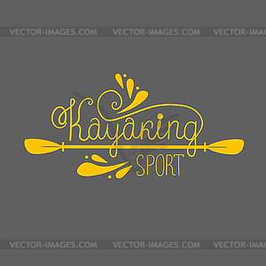 Kayaking background with lettering - color vector clipart