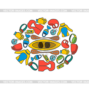 Kayaking background- - vector clip art