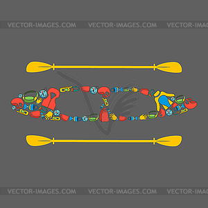 Kayaking background- - vector clipart