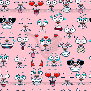 Seamless pattern with different emotions - vector clip art