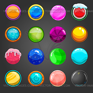 Big set of cartoon shiny bubbles - vector clip art