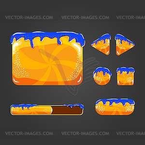 Sweet cartoon user interface games- - vector image