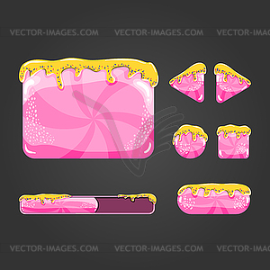 Sweet cartoon user interface games- - vector image