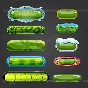 Set of green button for game design - vector EPS clipart