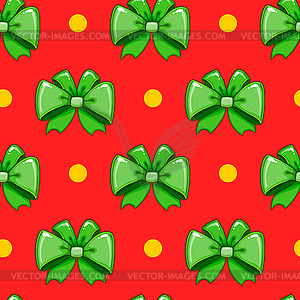 Seamless pattern cute cartoon bows- - vector clip art