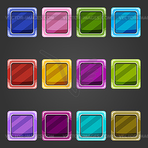 Shiny concave buttons - vector clipart