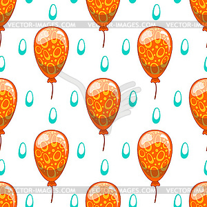 Seamless pattern with cute cartoon balloons  - vector image