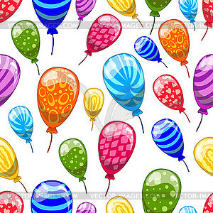 Seamless pattern with cute cartoon balloons  - vector image
