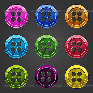 Set of multicolored button closing  - vector image