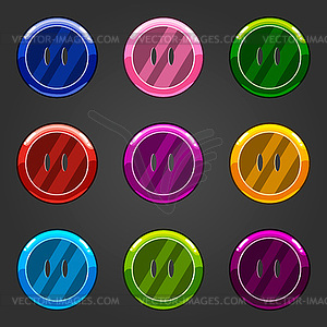Set of multicolored button closing - vector clipart