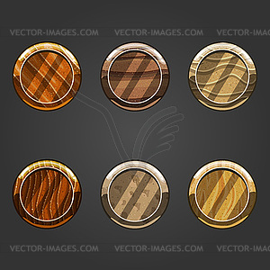 Set of round concave sand buttons - vector clip art