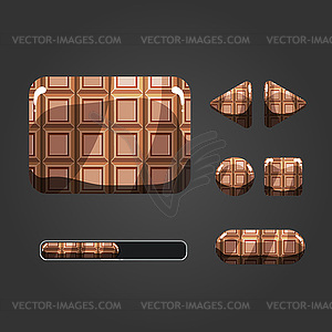 Set of chocolate different buttons - vector clip art