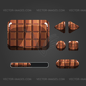 Set of chocolate different buttons - royalty-free vector clipart