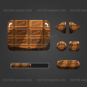 Set of chocolate different buttons - vector image