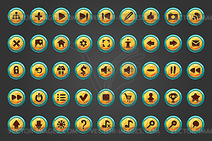 Big set of fifty button for game design - vector image