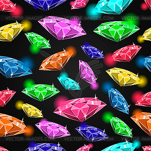 Seamless pattern with different gems - vector clipart