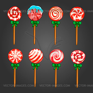 Big set of Christmas candy - royalty-free vector clipart