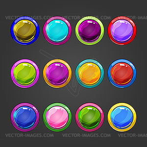 Big set of circle web button - vector image