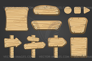 Big set of wooden boards - vector clipart