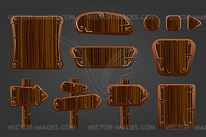 Big set of wooden boards - vector image