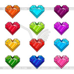 Set with cartoon hearts - vector clipart