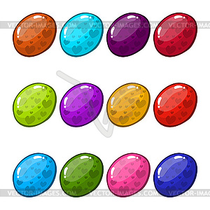 Big set with cartoon shiny bubbles - vector clip art