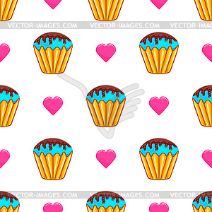 Seamless pattern with cake - vector clipart