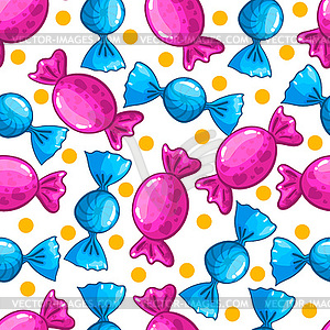 Seamless pattern with candy - vector clip art