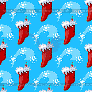 Seamless pattern with christmas socks - vector clip art