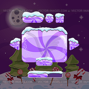 Sweet winter user interface game - vector image