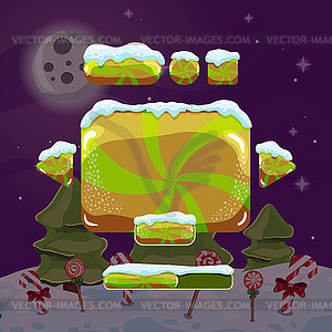 Sweet winter user interface game - vector image