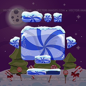 Sweet winter user interface game - vector image