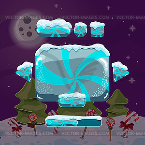 Сладкая зима игра пользовательский интерфейс - векторное изображение EPS