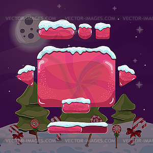 Sweet winter user interface game - vector image