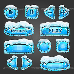 Winter light blue buttons - vector clipart