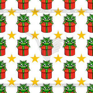 Seamless pattern with gift box - vector image