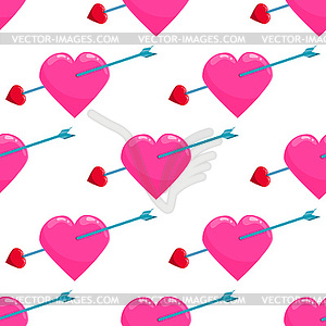 Seamless pattern with heart - vector image