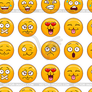 Seamless pattern with smiley face - vector clip art