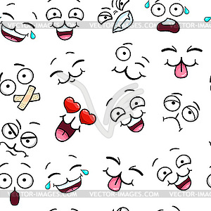 Seamless pattern with smiley face - vector clipart