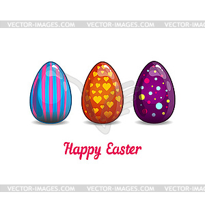 Card with cartoon Easter eggs - vector clip art