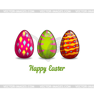 Card with cartoon Easter eggs - vector clipart