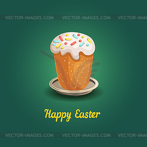 Easter card with cake - vector clip art