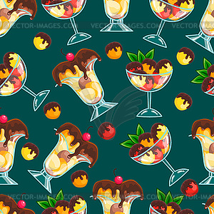 Seamless pattern with ice-cream - vector clipart