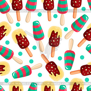 Seamless pattern with ice-cream - vector image