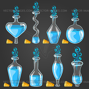 Big set with different magic elixir - vector image