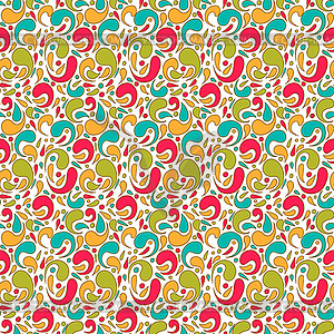 Seamless pattern with cartoon color ornament - vector clipart